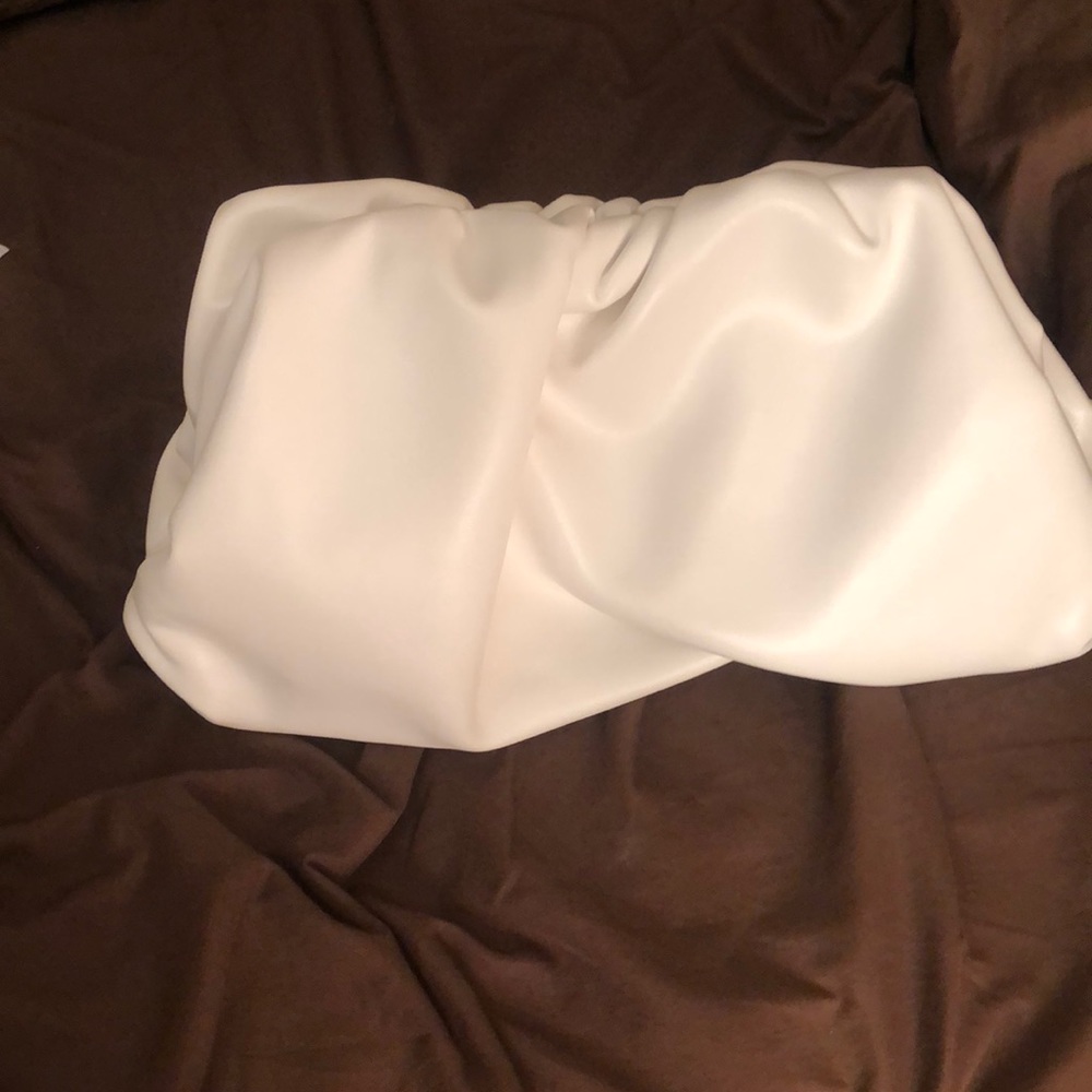 White pouch clutch bag